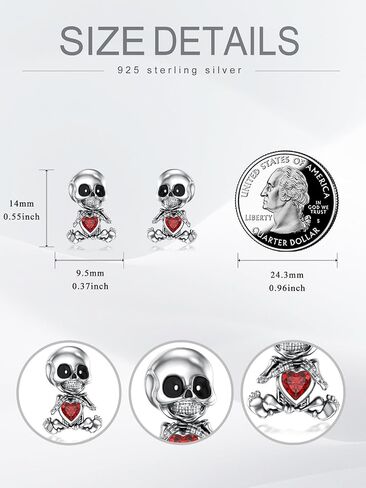 Ghost/Bat/Skull Stud Earrings 925 Sterling Silver Gothic Earrings Halloween Gothic Jewelry for Women in Kuwait