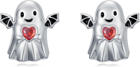 Ghost/Bat/Skull Stud Earrings 925 Sterling Silver Gothic Earrings Halloween Gothic Jewelry for Women in Kuwait