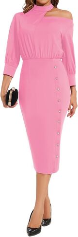 Hugenice Women's Sexy One Counter 3/4 Sleeve Sleeve Business Business Pency Grase in Kuwait