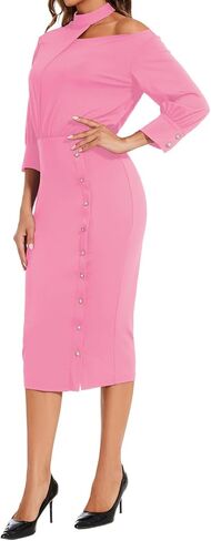 Hugenice Women's Sexy One Counter 3/4 Sleeve Sleeve Business Business Pency Grase in Kuwait