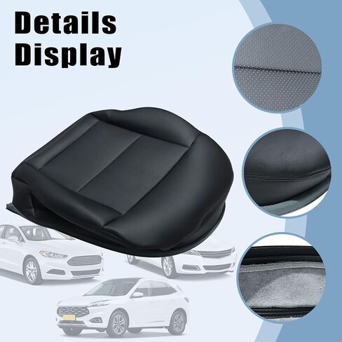 SecosAutoparts Black Leather Driver & Passenger Side Bottom Replacement Seat Cover & Top Leather Cover Compatible with Mercedes Benz E-Class E200 E250 E300 E350 2010 2011 2012 2013 2014 2015 2016 in Saudi Arabia