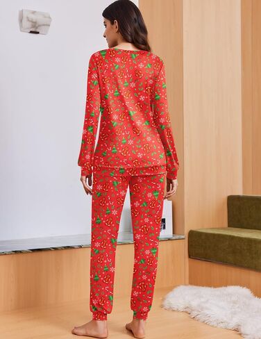 Ekouaer Womens Pajama Sets 2 Piece Cute Pjs Sets Long Sleeve Top and Jogger Pants Set Soft Sleepwear Lounge Set XS-XXL in Saudi Arabia