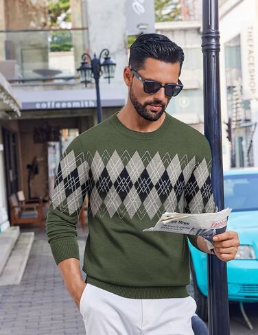 COOFANDY Mens Crewneck Sweater Pullover Knit Sweater Lightweight Sweaters with Ribbing Edge in Saudi Arabia