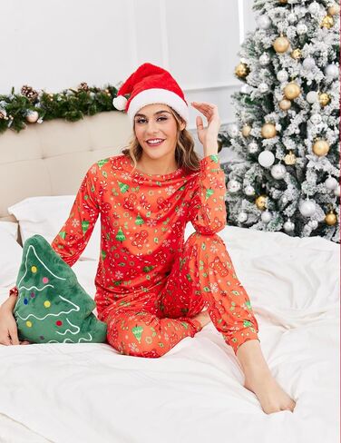 Ekouaer Womens Pajama Sets 2 Piece Cute Pjs Sets Long Sleeve Top and Jogger Pants Set Soft Sleepwear Lounge Set XS-XXL in Saudi Arabia