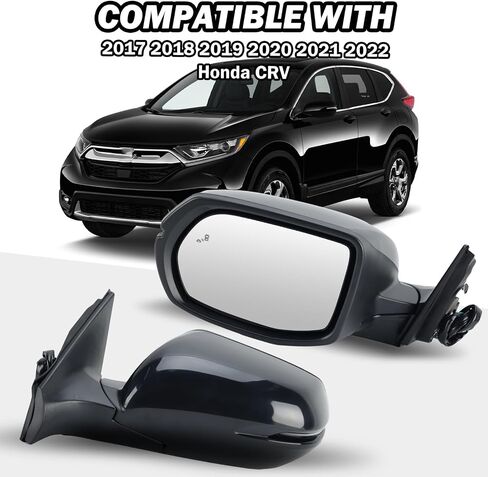 Passenger Side Mirror Compatible With 2017-2022 Honda CRV EX EX-L Touring Mirrors With Heated Blind Spot Turn Signal Power Glass Manual Folding White Replace# 76201T1WA01ZF(9Pins) in Saudi Arabia