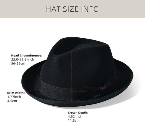 قبعة فيدورا من الصوف الأسود للرجال ذات حافة واسعة ورأى قبعات فيدورا للرجال قبعات تريلبي مع قبعات ملفوفة كلاسيكية بنما in Kuwait