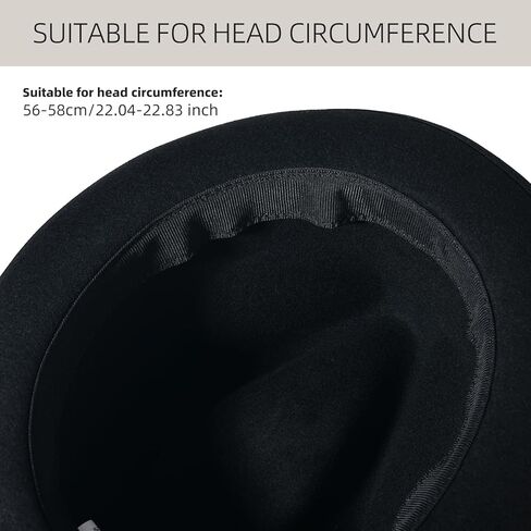 قبعة فيدورا من الصوف الأسود للرجال ذات حافة واسعة ورأى قبعات فيدورا للرجال قبعات تريلبي مع قبعات ملفوفة كلاسيكية بنما in Kuwait