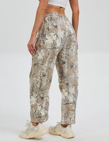 بنطال رياضي نسائي واسع الساق، سروال Palazzo فضفاض، سروال رياضي برباط مطاطي مع جيوب in Kuwait