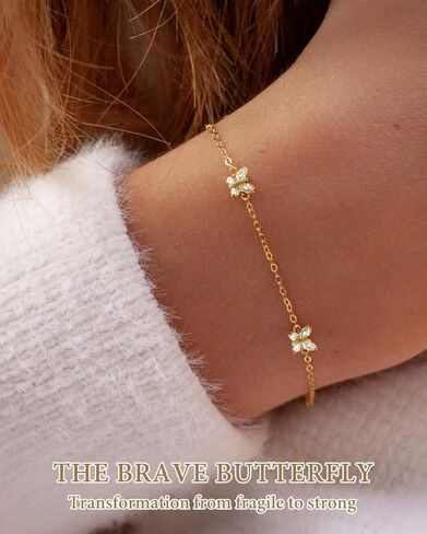 Gold Bracelet for Women 18K Gold Plated Stainless Steel Dainty Heart Chain Bracelets Meaningful Gifts for Her Sister Best Friend or Yourself in Kuwait