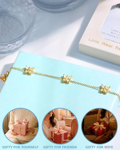 Gold Bracelet for Women 18K Gold Plated Stainless Steel Dainty Heart Chain Bracelets Meaningful Gifts for Her Sister Best Friend or Yourself in Kuwait