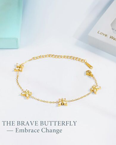 Gold Bracelet for Women 18K Gold Plated Stainless Steel Dainty Heart Chain Bracelets Meaningful Gifts for Her Sister Best Friend or Yourself in Kuwait