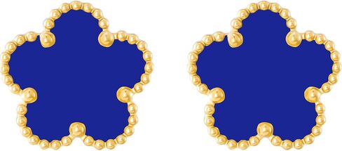 Gold Plated Stainless Steel Four Leaf Clover Stud Earrings for Women in Saudi Arabia