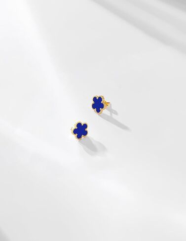 Gold Plated Stainless Steel Four Leaf Clover Stud Earrings for Women in Saudi Arabia