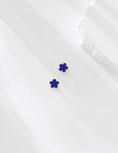 Gold Plated Stainless Steel Four Leaf Clover Stud Earrings for Women in Saudi Arabia