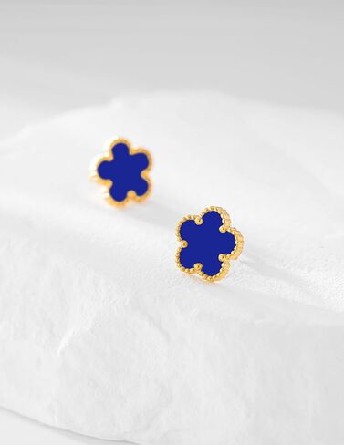 Gold Plated Stainless Steel Four Leaf Clover Stud Earrings for Women in Saudi Arabia