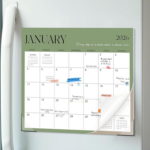 2025-2026 Magnetic Fridge Calendar, 18 Month 11.4''×13'' Fridge Calendar Runs from January 2025 to June 2026 Magnetic Calendar for Refrigerator for Personal Planning and Organizing in Kuwait