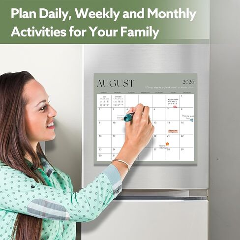 2025-2026 Magnetic Fridge Calendar, 18 Month 11.4''×13'' Fridge Calendar Runs from January 2025 to June 2026 Magnetic Calendar for Refrigerator for Personal Planning and Organizing in Kuwait