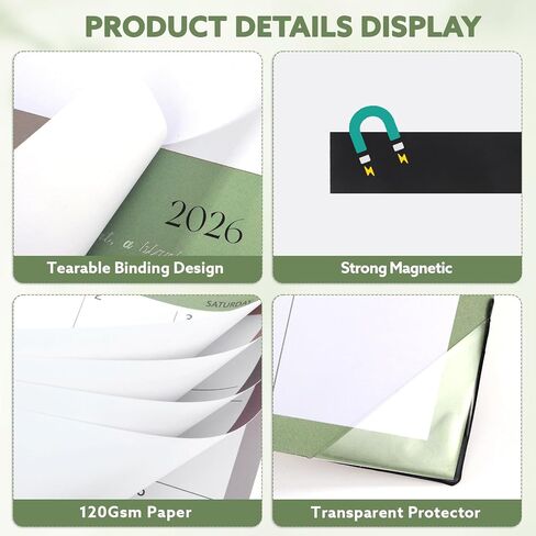 2025-2026 Magnetic Fridge Calendar, 18 Month 11.4''×13'' Fridge Calendar Runs from January 2025 to June 2026 Magnetic Calendar for Refrigerator for Personal Planning and Organizing in Kuwait