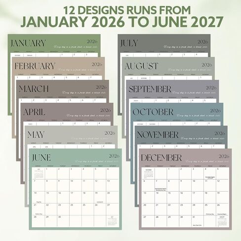 2025-2026 Magnetic Fridge Calendar, 18 Month 11.4''×13'' Fridge Calendar Runs from January 2025 to June 2026 Magnetic Calendar for Refrigerator for Personal Planning and Organizing in Kuwait
