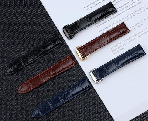 Calfskin Genuine Bamboo Grain Leather Watch Band For Omega Strap 300 DeVille Watchband Bracelet Logo in Saudi Arabia