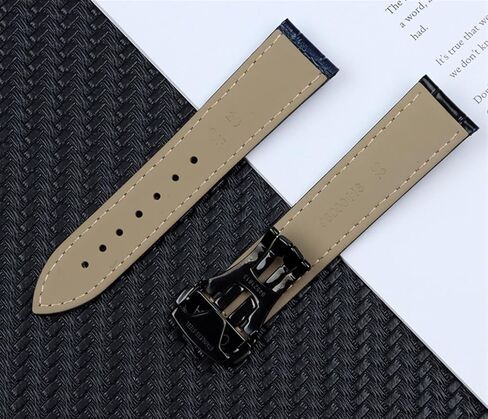 Calfskin Genuine Bamboo Grain Leather Watch Band For Omega Strap 300 DeVille Watchband Bracelet Logo in Saudi Arabia