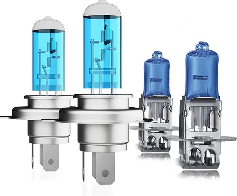 Upgraded Halogen Headlight Bulbs Fit For Toyota 4Runner 2006-2021,9005/H10/HB3 High Beam H11/H8/H9 Low Beam High Performance Headlights,6000K White,Plug n Play,4-Pack in Saudi Arabia