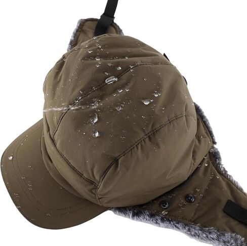 Connectyle Trapper Hat for Men Women Faux Fur Winter Hat with Ear Flaps Water-Resistant Hunting Hats Ushanka Skiing Cap in Saudi Arabia