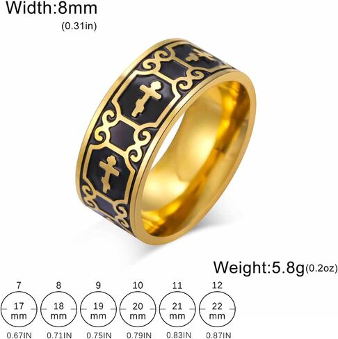 Russian Orthodox Cross Ring for Men Jesus Christ Amulet Stainless Steel Religious Christian Jewelry in Saudi Arabia