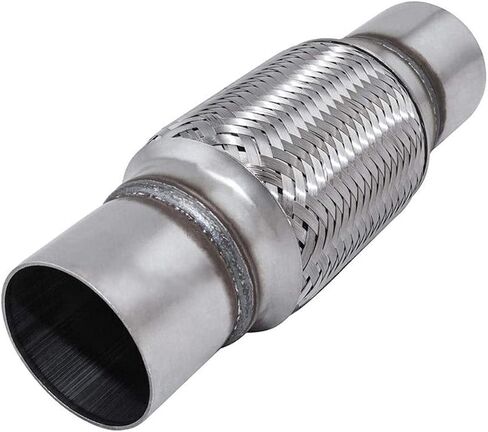 1 PC SHLPDFM Flexible Exhaust Pipe 2.5" x 6" Heavy Duty Stainless Steel Double Braided Weld On 10"OL Pipe in Saudi Arabia