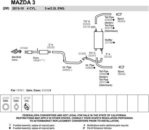 Walker 54855 Exhaust Pipe 2" Inlet (OD) for Chevrolet Equinox in Saudi Arabia