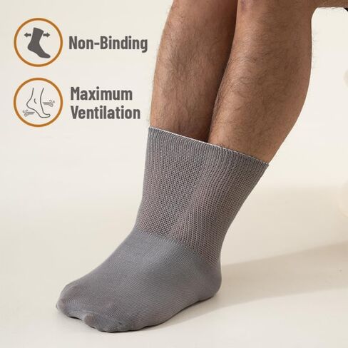 Men's Diabetes & Circulator Socks- 1 Pair Packs-Non-Binding Moisture Management in Saudi Arabia