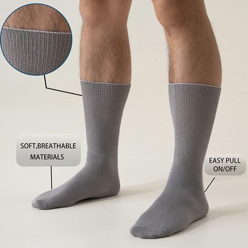 Men's Diabetes & Circulator Socks- 1 Pair Packs-Non-Binding Moisture Management in Saudi Arabia