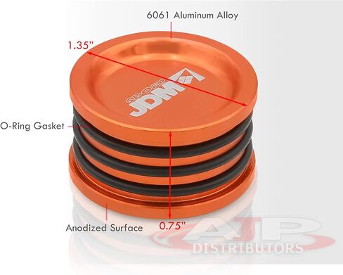 AJP Distributors JDM Sport 6061 Aluminum Anodized Orange Dual Camshaft Seal Cover Cap Plug O-Ring Compatible/Replacement For B D H F-Series DOHC VTEC Engine B16 B17 B18 B20 D15 D16 D17 H22 H23 F20 F22 in Saudi Arabia