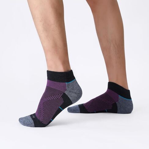 WANDER Merino Wool Breathable Running Socks 3 Pairs Athletic Ankle Sock Cushioned Support Thermal Low Cut Hiking Socks in Kuwait