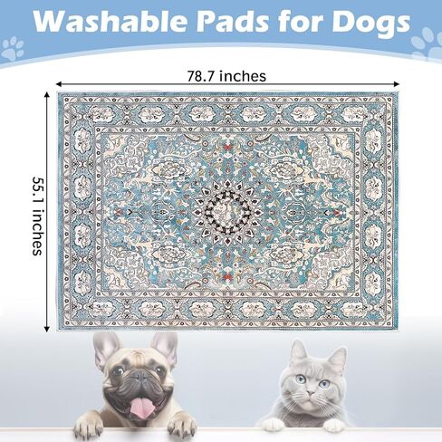 kathson Large Reusable Puppy Pads, 55×78.7 Inch Washable Pads for Dogs, Non Slip Pet Traning Pads for Puppy Whelping, Crate, Kennel, Playpen，Pattern D in Saudi Arabia