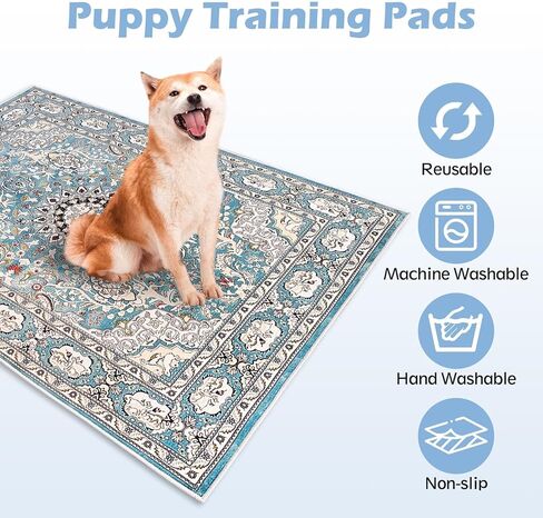 kathson Large Reusable Puppy Pads, 55×78.7 Inch Washable Pads for Dogs, Non Slip Pet Traning Pads for Puppy Whelping, Crate, Kennel, Playpen，Pattern D in Saudi Arabia