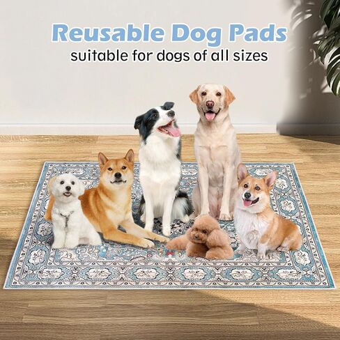 kathson Large Reusable Puppy Pads, 55×78.7 Inch Washable Pads for Dogs, Non Slip Pet Traning Pads for Puppy Whelping, Crate, Kennel, Playpen，Pattern D in Saudi Arabia