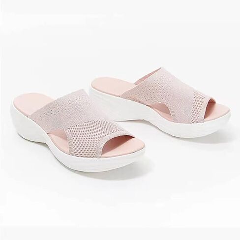 OMIREL Womens Open Toe Washable Slingback Orthopedic Platform Sandals Mesh Upper Breathable Wedges Sandals Women Flip Flops Summer Walking Wedge Shoes,Gray,US10/EU41 in Saudi Arabia