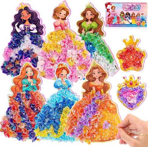Toys for 4 5 6 7 8+ Year Old Girls, Poke-in Art Flower Bouquet with 8 Flowers & 2 Butterflies Arts and Crafts for Girls Ages 4-12 DIY Creative Activity Birthday Xmas Gifts for 4-12 Year Old Girls in Saudi Arabia