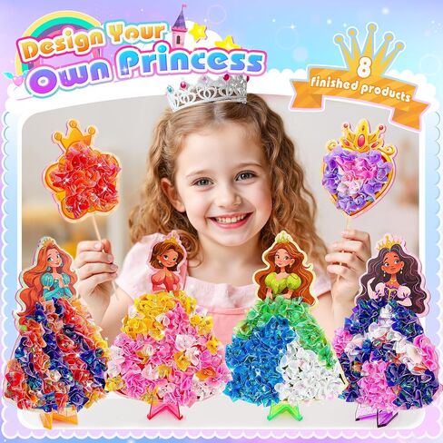 Toys for 4 5 6 7 8+ Year Old Girls, Poke-in Art Flower Bouquet with 8 Flowers & 2 Butterflies Arts and Crafts for Girls Ages 4-12 DIY Creative Activity Birthday Xmas Gifts for 4-12 Year Old Girls in Saudi Arabia