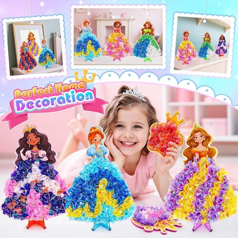 Toys for 4 5 6 7 8+ Year Old Girls, Poke-in Art Flower Bouquet with 8 Flowers & 2 Butterflies Arts and Crafts for Girls Ages 4-12 DIY Creative Activity Birthday Xmas Gifts for 4-12 Year Old Girls in Saudi Arabia
