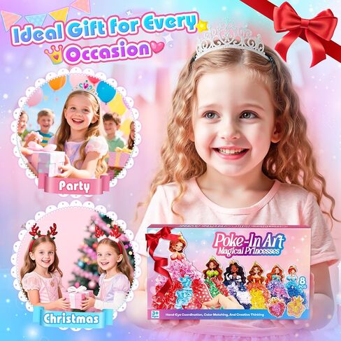 Toys for 4 5 6 7 8+ Year Old Girls, Poke-in Art Flower Bouquet with 8 Flowers & 2 Butterflies Arts and Crafts for Girls Ages 4-12 DIY Creative Activity Birthday Xmas Gifts for 4-12 Year Old Girls in Saudi Arabia