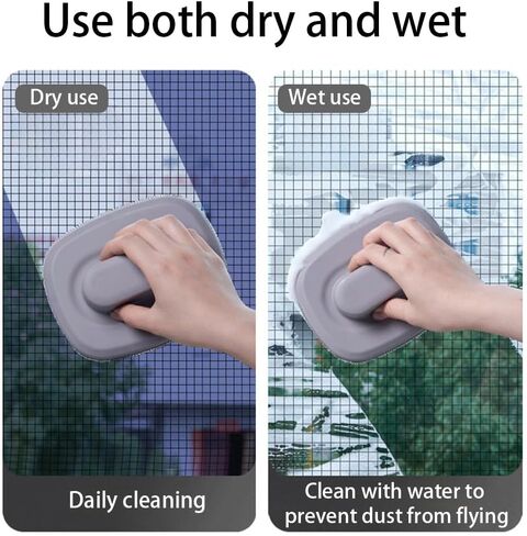 1PC Handheld Window Screen Cleaning Brush - Multi - Function Wet/Dry Brush for Dust Removal,Blue in Saudi Arabia