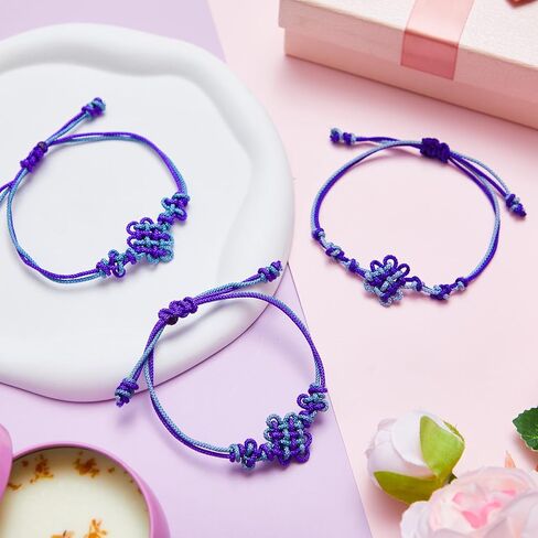 Tondiamo 4 Pcs Handmade Traditional Korean Knot Bracelet Friendship Matching Kpop Knot Bracelet Adjustable Length for Fans Decor BFF Couples Accessories Gifts in Saudi Arabia