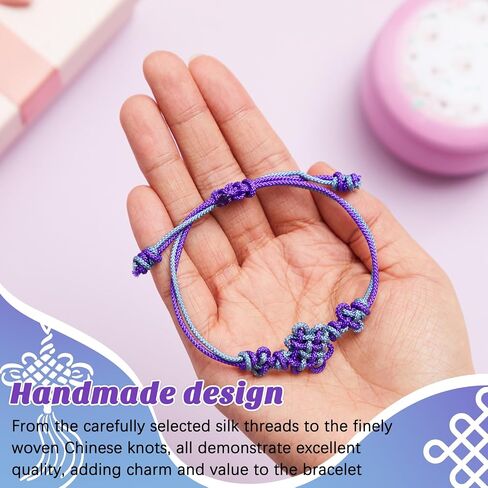 Tondiamo 4 Pcs Handmade Traditional Korean Knot Bracelet Friendship Matching Kpop Knot Bracelet Adjustable Length for Fans Decor BFF Couples Accessories Gifts in Saudi Arabia
