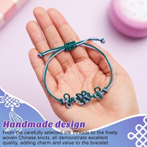 Tondiamo 4 Pcs Handmade Traditional Korean Knot Bracelet Friendship Matching Kpop Knot Bracelet Adjustable Length for Fans Decor BFF Couples Accessories Gifts in Saudi Arabia
