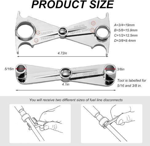 Fuel Line Disconnect Tool, 3/8 and 5/16 Inch Fuel Filter Removal Tool for Quick Disconnection, Multi-Purpose Scissor Fuel Line Wrench Fit Cars Truck SUV, Car Accessories in Kuwait