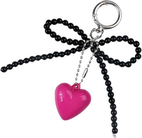 Bow Heart Keychain Cute Colorful Bowknot Key Ring for Purse Bag Charms Headphone Camera Car Keys Decor Accessories in Saudi Arabia