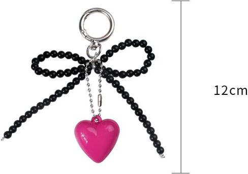 Bow Heart Keychain Cute Colorful Bowknot Key Ring for Purse Bag Charms Headphone Camera Car Keys Decor Accessories in Saudi Arabia