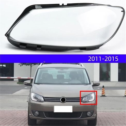 Compatible For VW Touran 2011 2012 2013 2014 2015 Headlamp Cover Transparent Lampshade Headlight Shell(2Pcs Left And Right) in Saudi Arabia